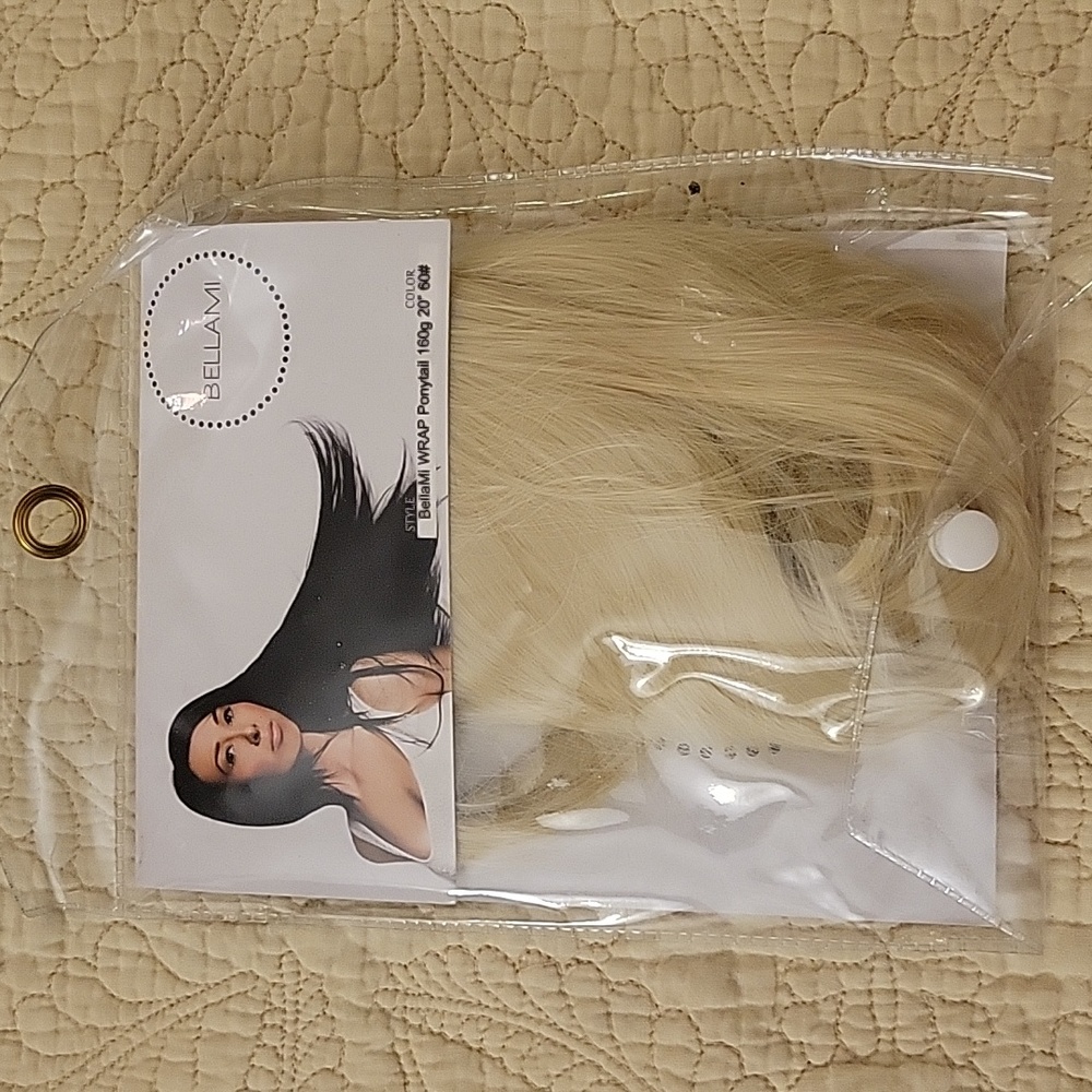 Bellami 20" Wrap Ponytail. Color #60 Blond